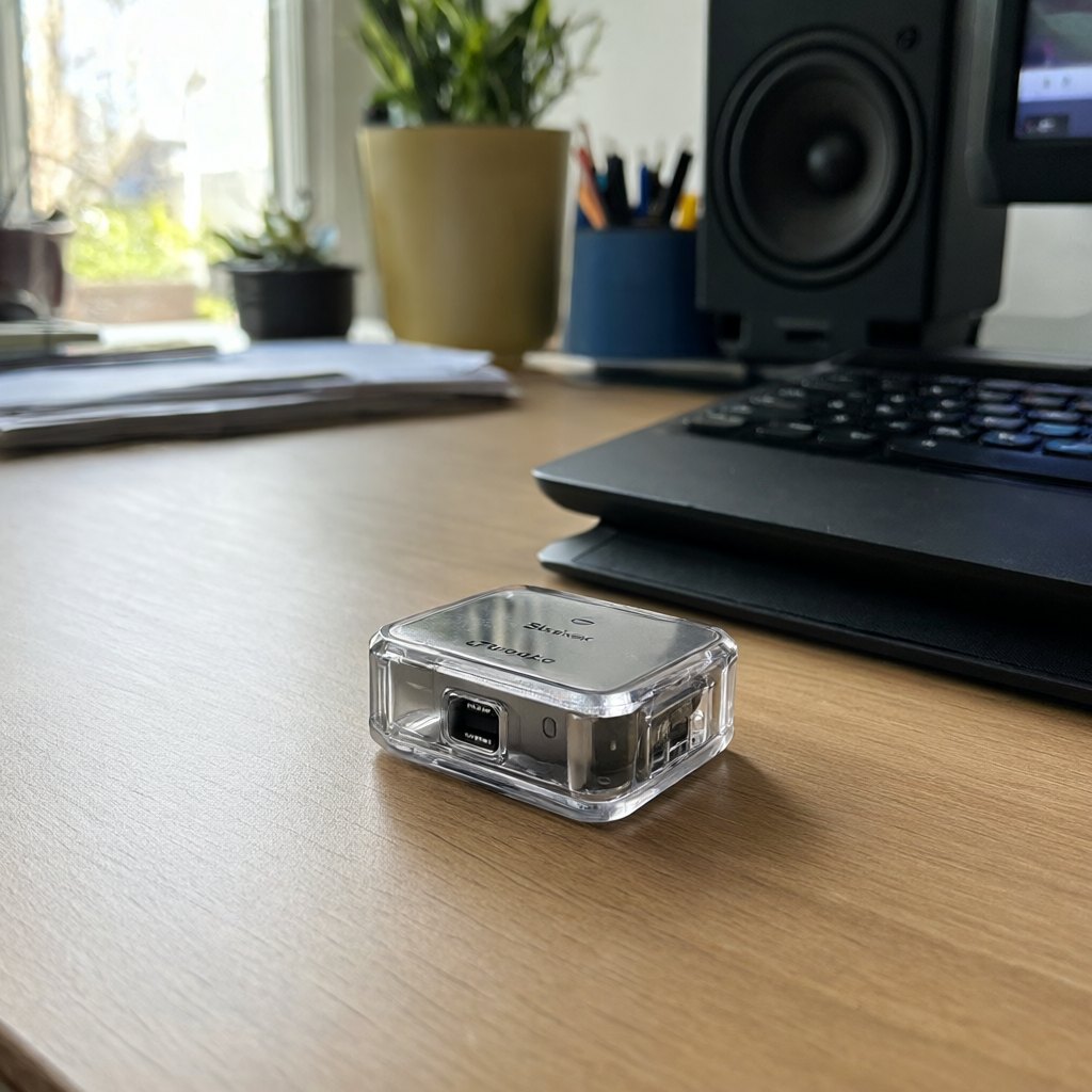 Illustration of Anker Soundsync Bluetooth Receiver (A3352) in use