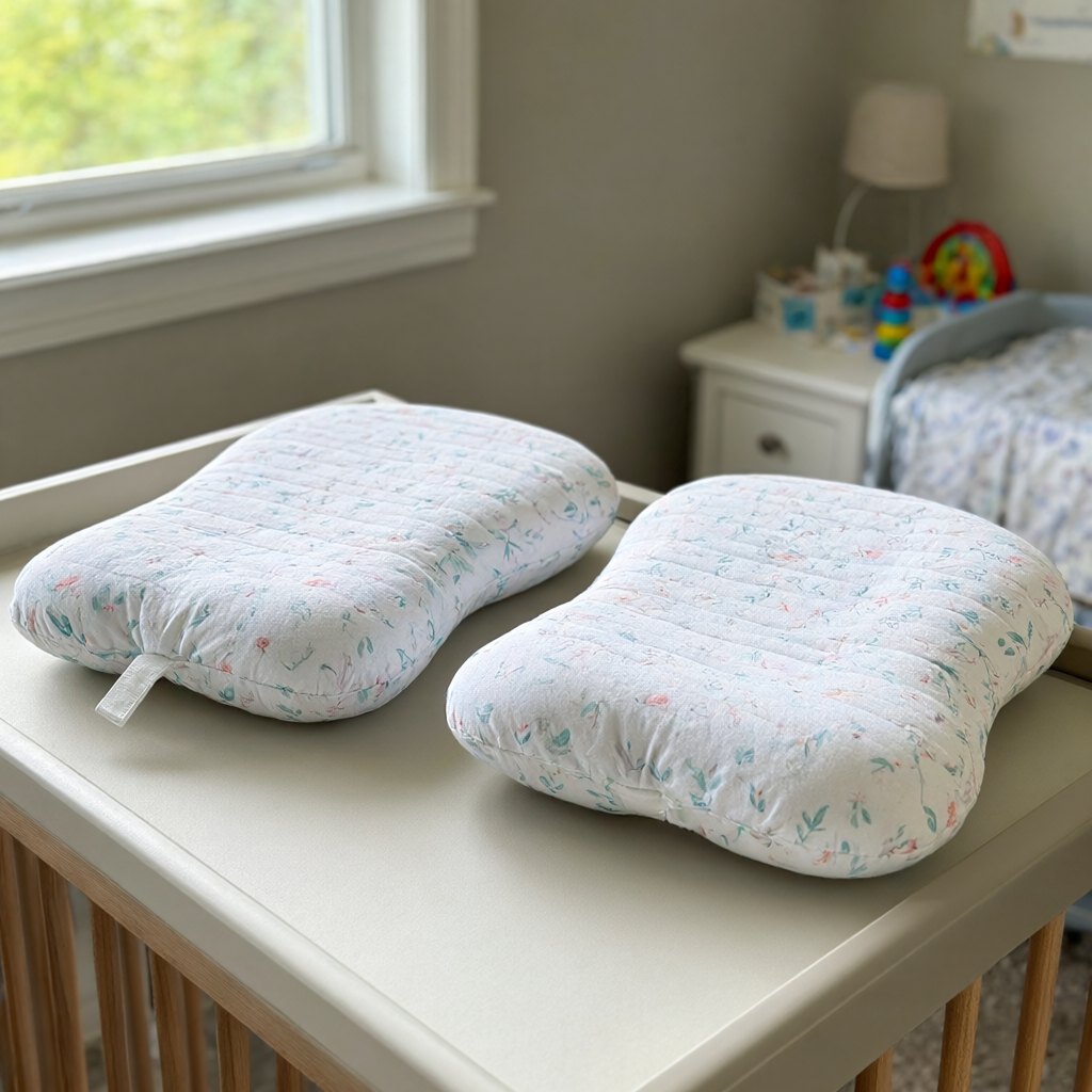 Illustration of KeaBabies My Little Dreamy Toddler Pillow, 2 Pack, 13 x 18 in use