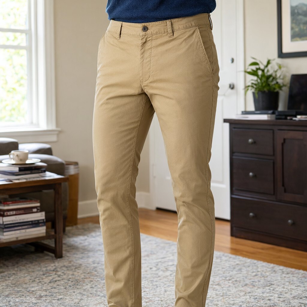 Illustration of Amazon Essentials Men's Slim-Fit Casual Stretch Chino Pant in use