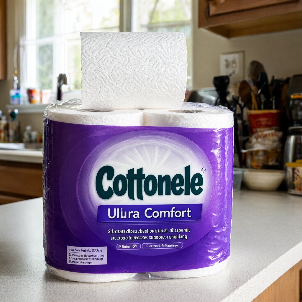 Illustration of Cottonelle Ultra Comfort Toilet Paper, Double Rolls in use